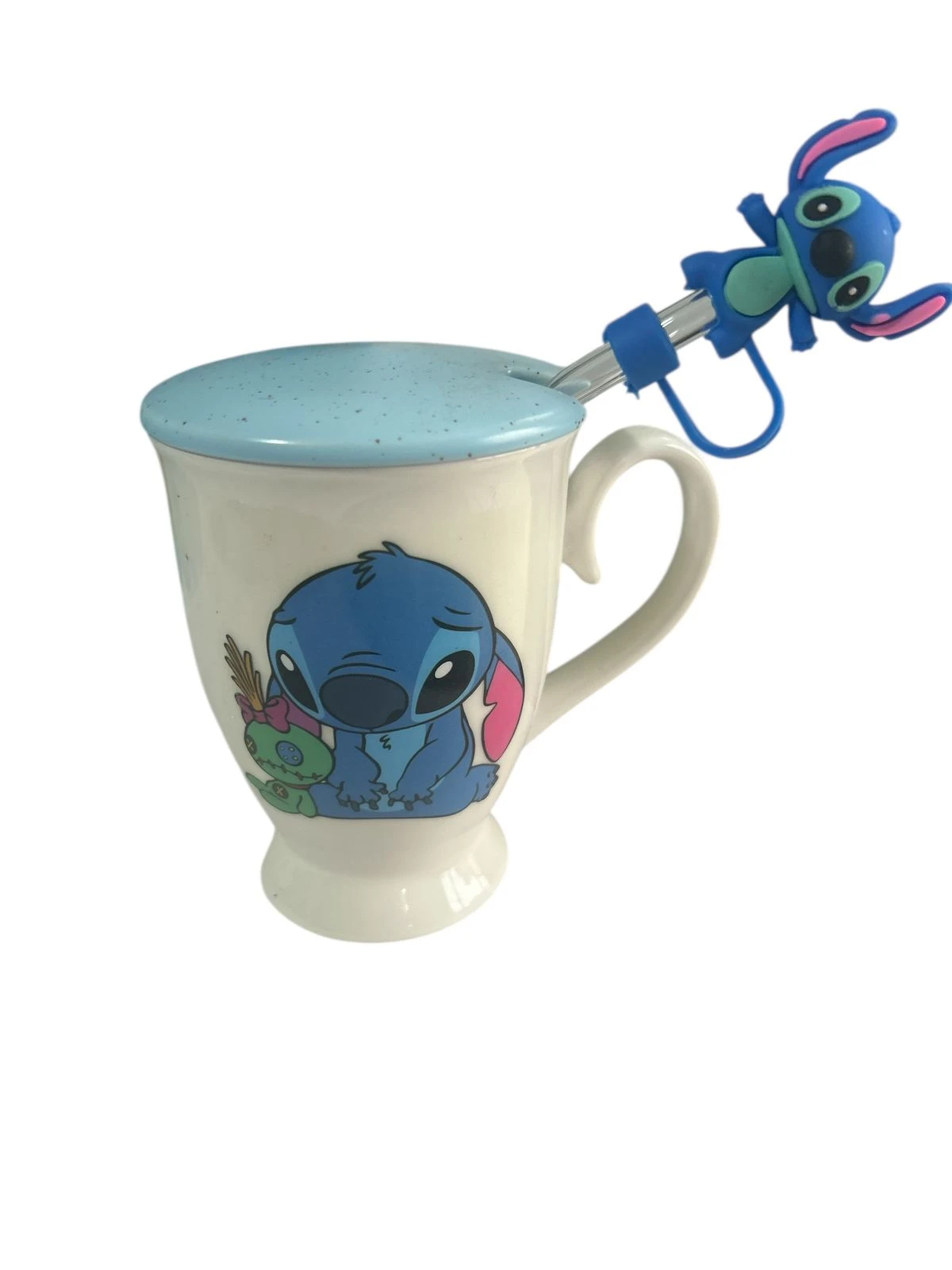 ماغ سيراميك بتصميم كرتوني لطيف مع غطا وستراو (شريمونة)، مثالي لنسكافيه والقهوة وبيحبّوه الكبار والصغار