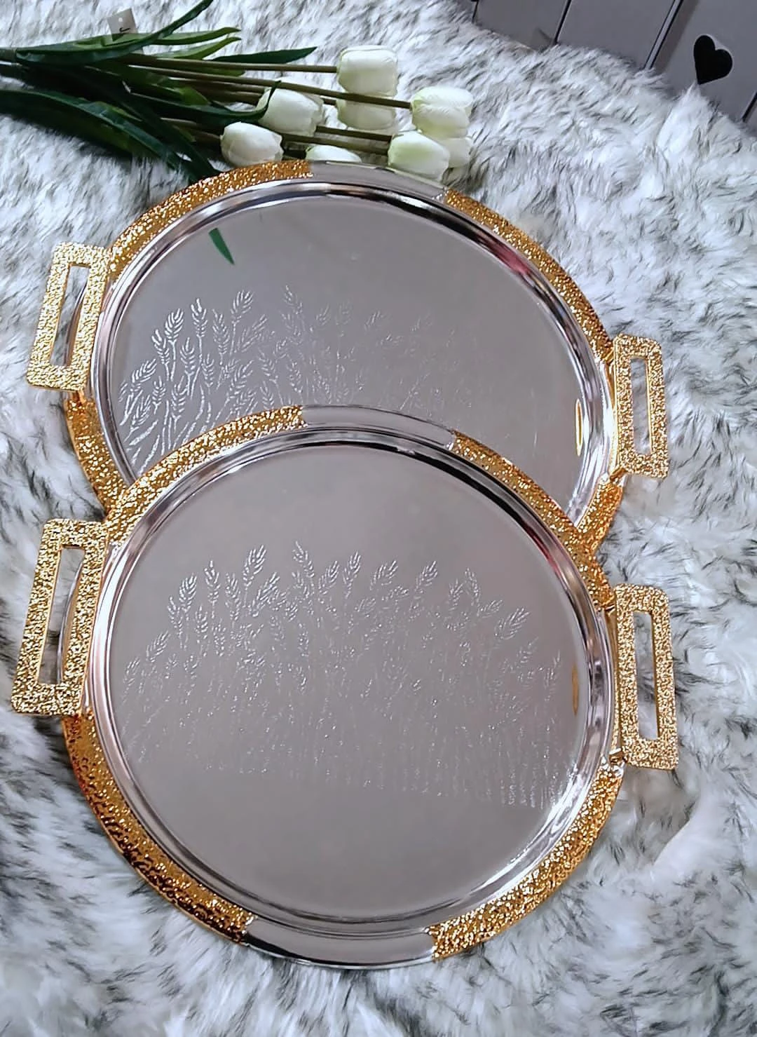 طقم صواني ستانلس ستيل