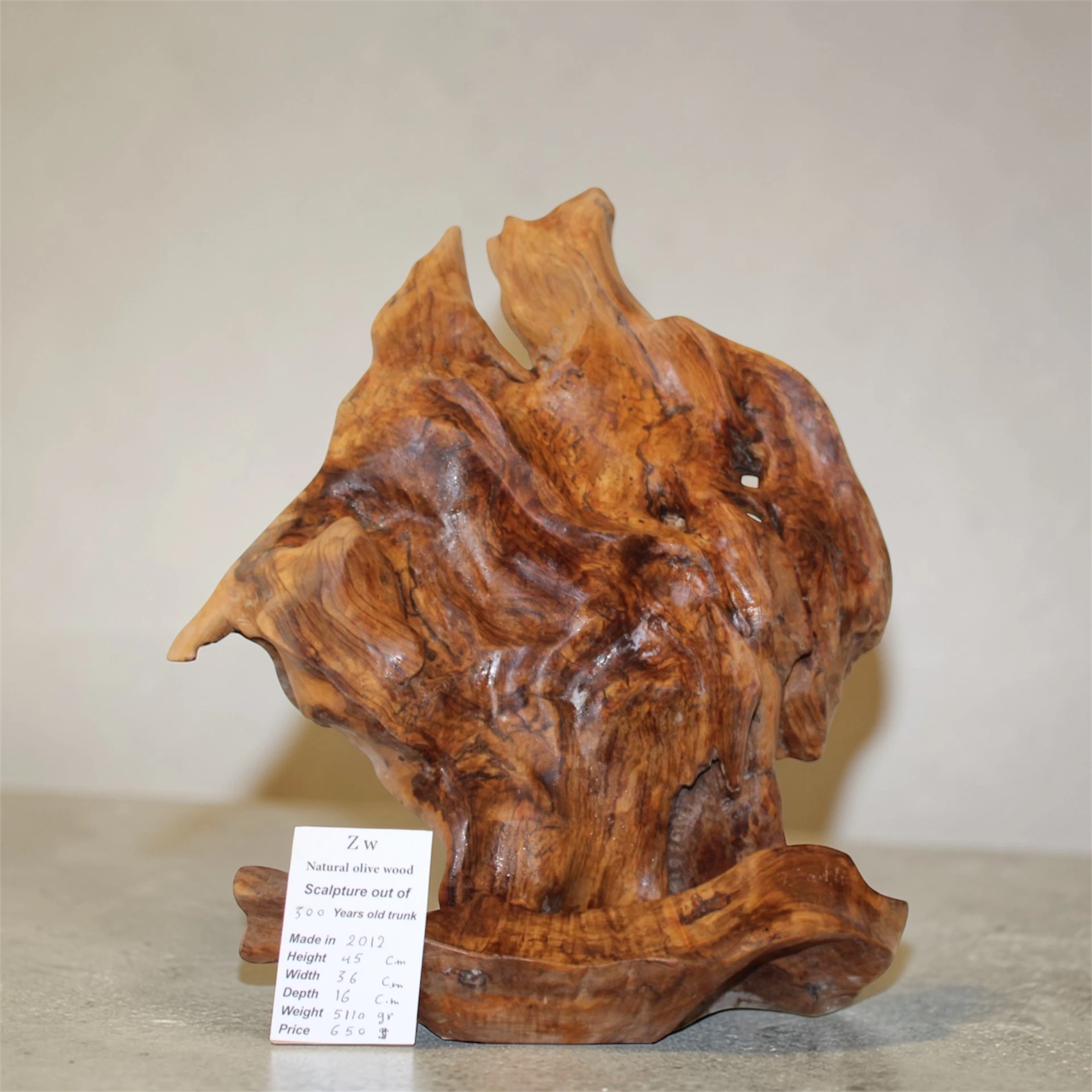 Natural olive wood